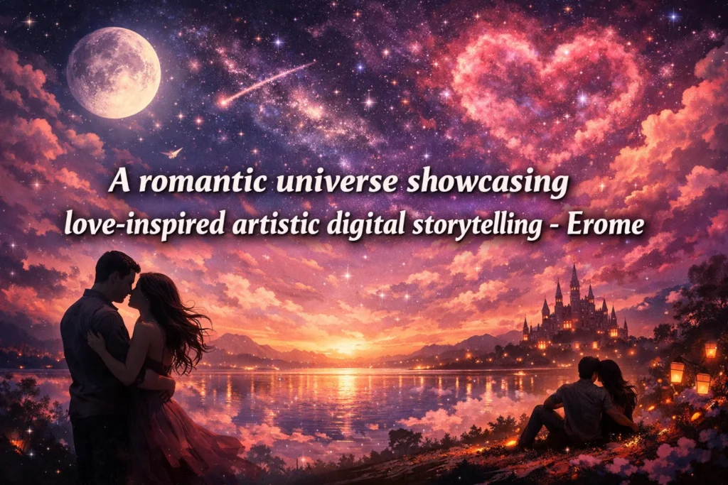 A romantic universe showcasing love inspired artistic digital storytelling Erome