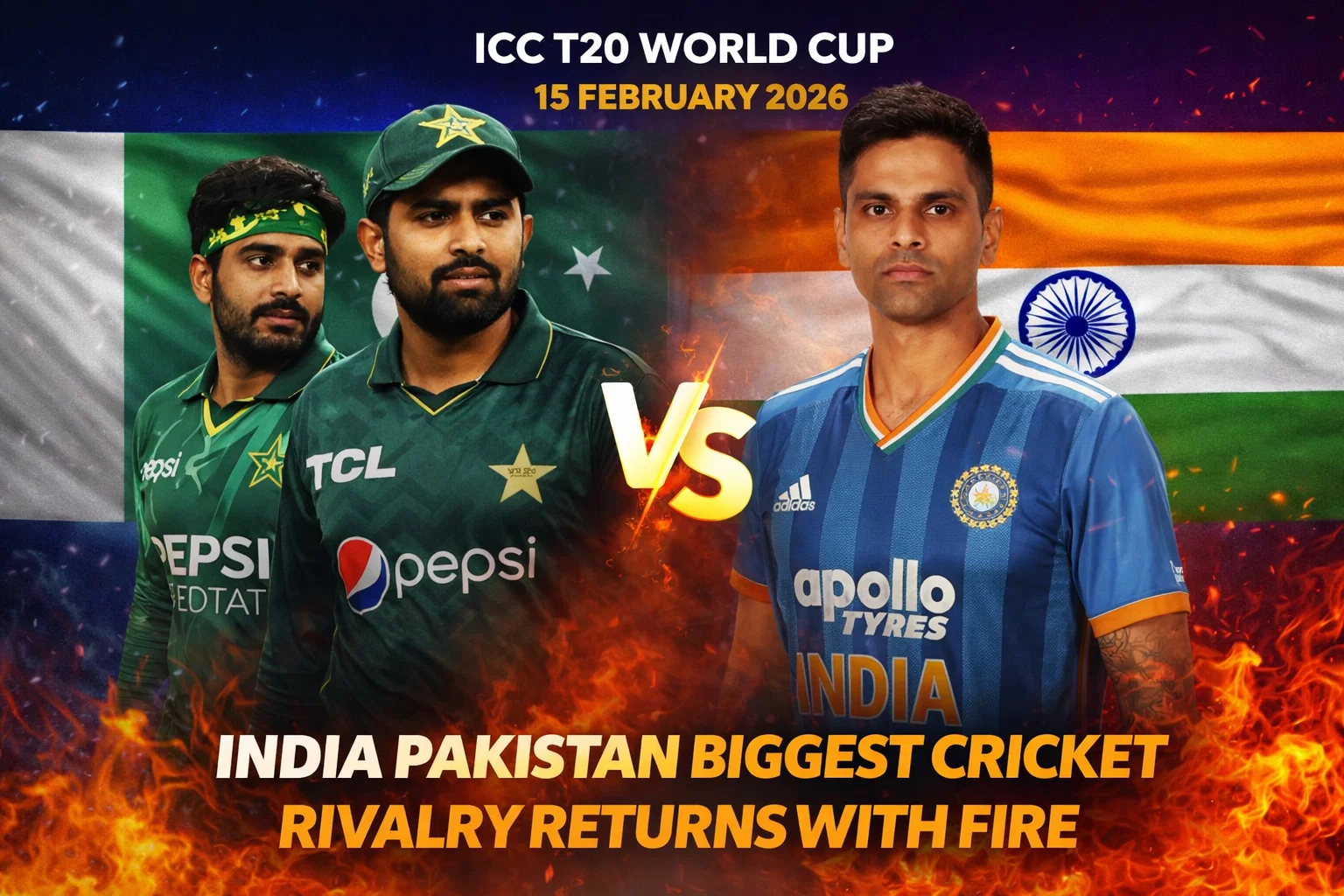ICC T20 World Cup 15 February 2026 India Pakistan Biggest Cricket Rivalry Returns With Fire